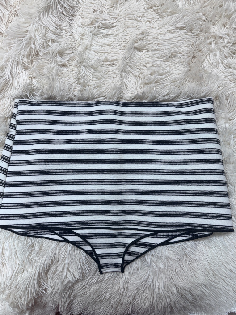 Zara Striped Knit Mini Skort - Black & White, Women’s Large
